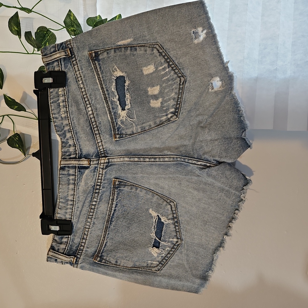 Gilded Intent Distressed Mid Rise Jean Shorts - Picture 8 of 10